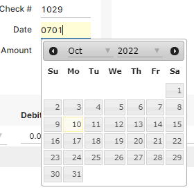 date field showing month and day date field showing month and day
