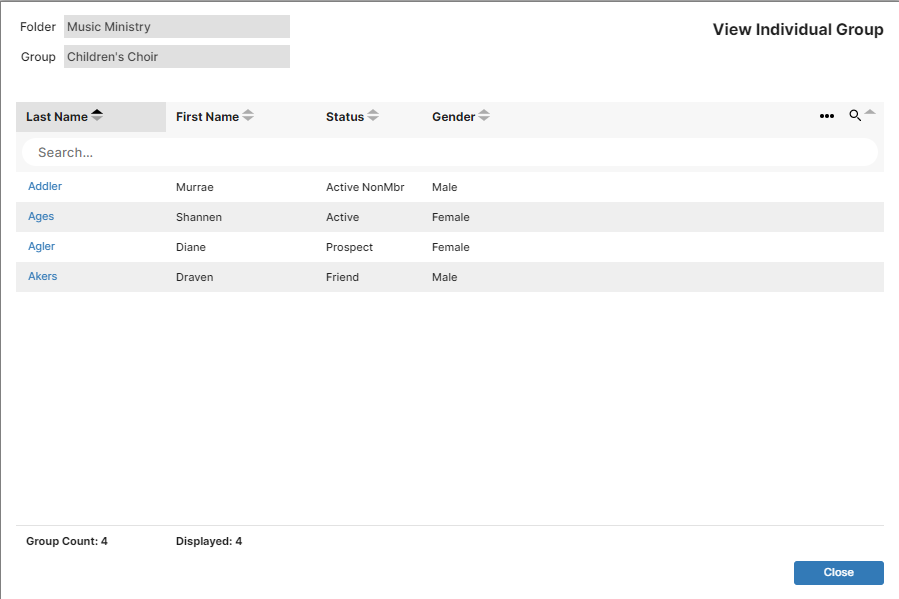 Screenshot of changes to IconCMO group members window Screenshot of changes to IconCMO group members window