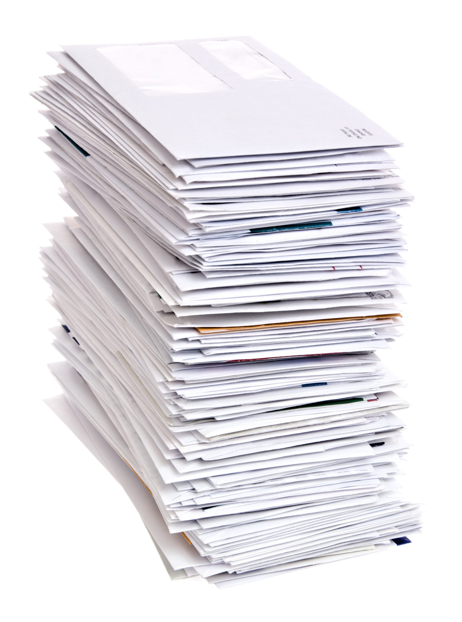 Big Stack of Mail Isolated on White background Big Stack of Mail Isolated on White background