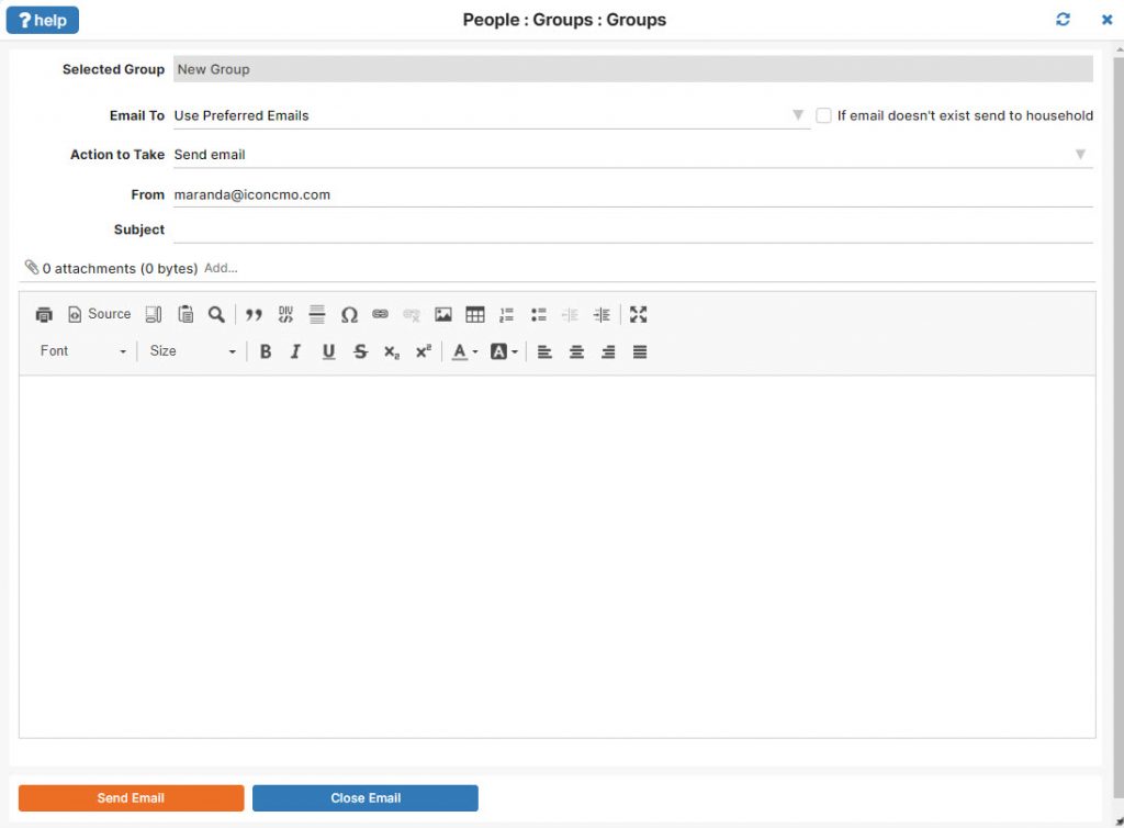 group email screen
