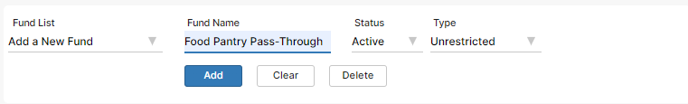 Create Pass-Through Accounting Fund Create Pass-Through Accounting Fund