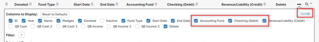 image showing the three columns needed to setup the accounting image showing the three columns needed to setup the accounting