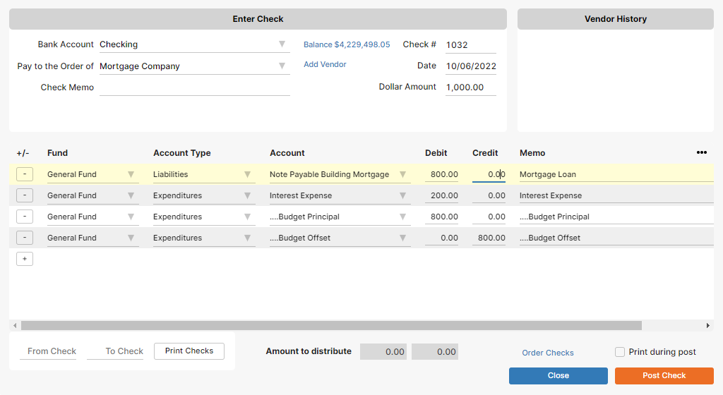 Check Writing Window IconCMO showing how to do a mortgage expense and hit the budget Check Writing Window IconCMO showing how to do a mortgage expense and hit the budget