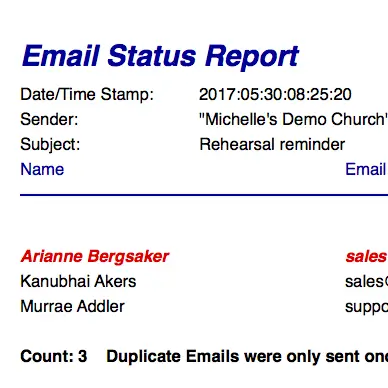 church-management-software-group-email-report