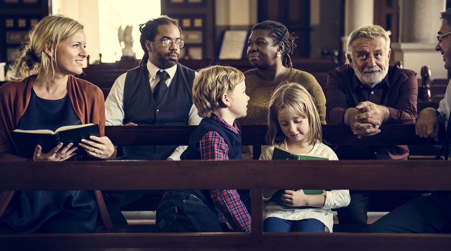 People sitting in church for your online church service. People sitting in church for your online church service.